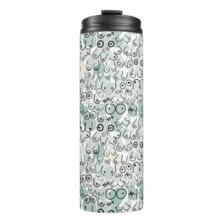 pastelfeministische borst thermosbeker