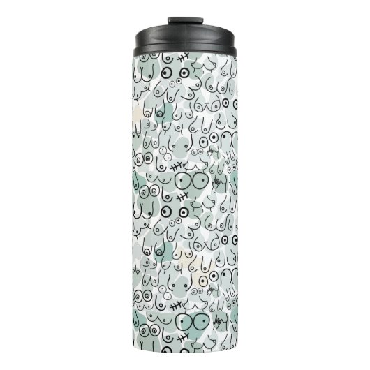 pastelfeministische borst thermosbeker (Voorkant)