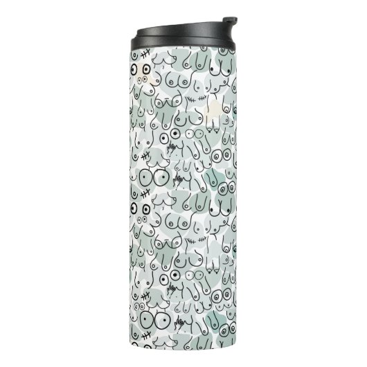 pastelfeministische borst thermosbeker (Gedraaid links)