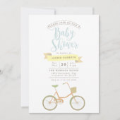 pastelfiets | Baby shower uitnodigen Kaart (Voorkant)