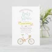 pastelfiets | Baby shower uitnodigen Kaart (Staand voorkant)