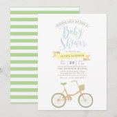 pastelfiets | Baby shower uitnodigen Kaart (Voorkant / Achterkant)