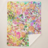 Pastelfloraal Sherpa Deken (Voorkant)