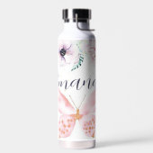 Pastelflorale en vlindervliesgepersonaliseerd waterfles (Links)
