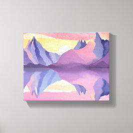 pastelgebergte | Waterverf Sky Canvas Afdruk