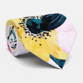 Pastelgeel en blauw ventilator Stropdas (Opgerold)