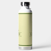Pastelgeel en jager groen monogram waterfles (Links)