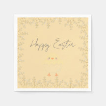Pastelgeel paaspapier servetten - gepersonaliseerd
