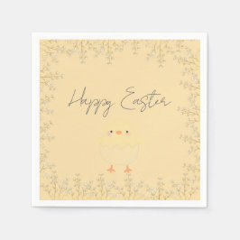 Pastelgeel paaspapier servetten - gepersonaliseerd