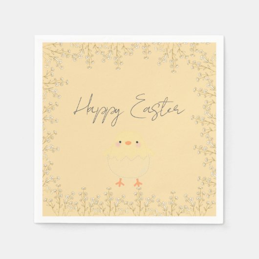 Pastelgeel paaspapier servetten - gepersonaliseerd (Voorkant)