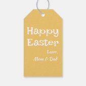 Pastelgeel paaspatroon cadeaulabel (Achterkant)