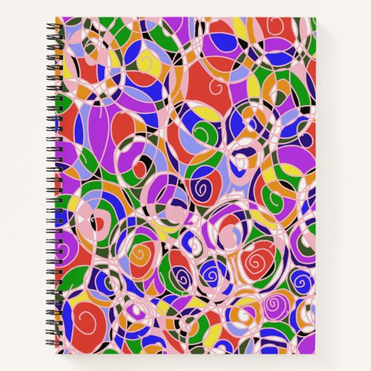 Pastelgekleurde abstracte patronen notitieboek (Voorkant)