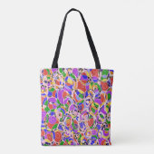 Pastelgekleurde abstracte patronen tote bag (Achterkant)
