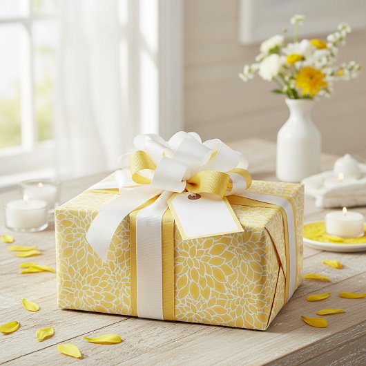 Pastelgele dahlias cadeaupapier