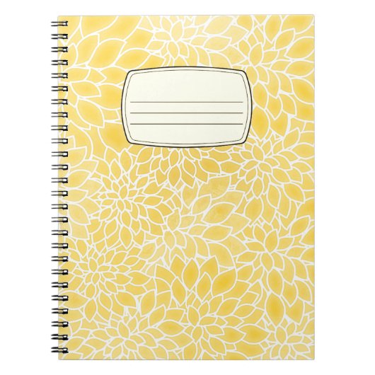 Pastelgele dahlia's compositie notebook notitieboek (Voorkant)