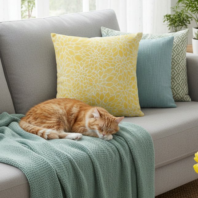 Pastelgele dahlias kussen (Creator heeft geüpload)