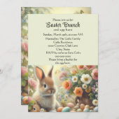 Pastelgele Paasbrunch met Konijn  Kaart (Voorkant / Achterkant)