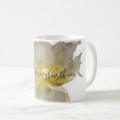 Pastelgele witte bloemen koffiemok (Voorkant rechts)