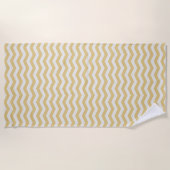Pastelgele zigzag streep geometrisch strandlaken (Voorkant)