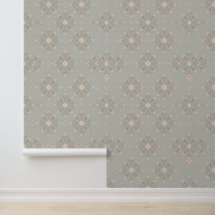 Pastelgeometrische bloemmotief ontwerp behang