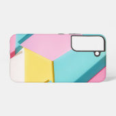 Pastelgeometrische patroon telefoonhoes samsung galaxy hoesje (Achterkant horizontaal)