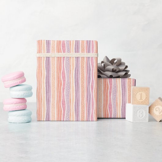 Pastelgestreepte patroon inpakpapier Roll (Baby Shower)
