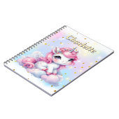 Pastelglinsterende eenhoorn magische wolk notitieboek (Linkerzijde)
