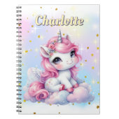 Pastelglinsterende eenhoorn magische wolk notitieboek (Voorkant)