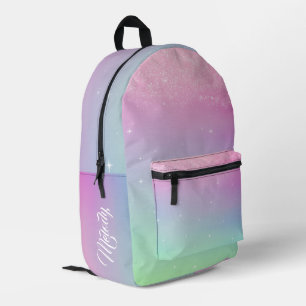 Pastelglitter Ombre Gradient Sparkle Bedrukte Rugzak