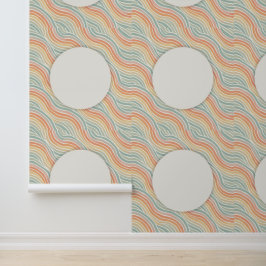 Pastelgolven moderne geometrische cirkelrand behang
