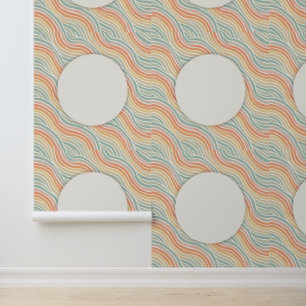Pastelgolven moderne geometrische cirkelrand behang