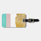 pastelgoud Monogram Bagagelabel (Voorkant horizontaal)