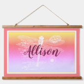 Pastelgradiënt dragonfly gepersonaliseerd hangend wandkleed (Voorkant)