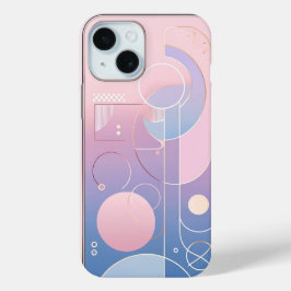 pastelgradiënt geometrisch iPhone 15 case