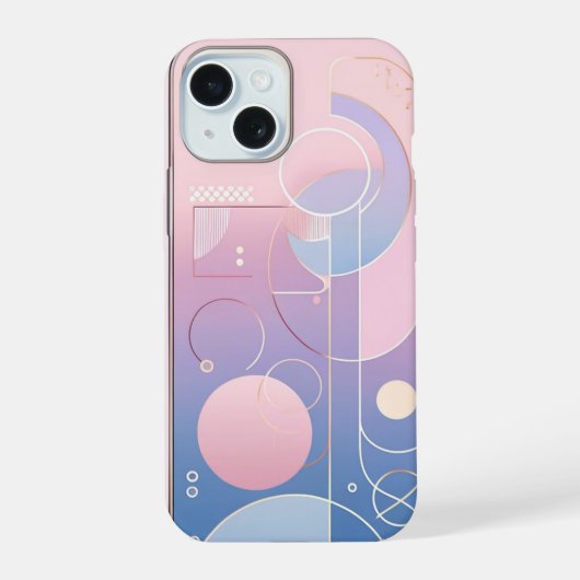 pastelgradiënt geometrisch iPhone 15 case (Achterkant)