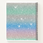 Pastelgradiënt Glitter Sparkle Monogram Notitieboek (Achterkant)