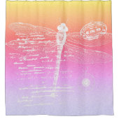 Pastelgradiëntlibellen Douchegordijn (Voorkant)