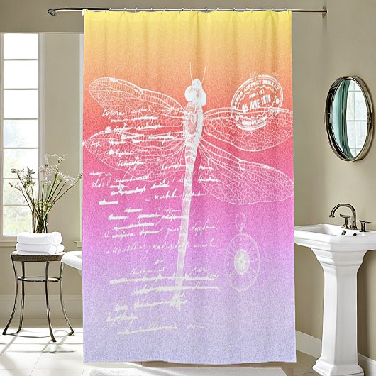 Pastelgradiëntlibellen Douchegordijn