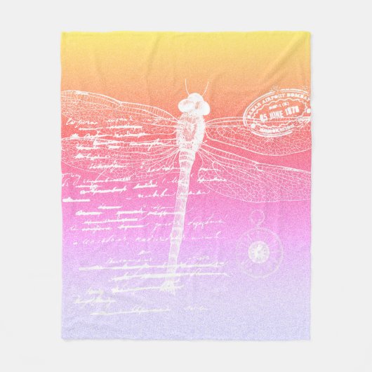 Pastelgradiëntlibellen Fleece Deken (Voorkant)