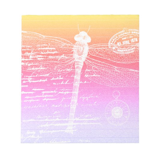 Pastelgradiëntlibellen Notitieblok (Voorkant)