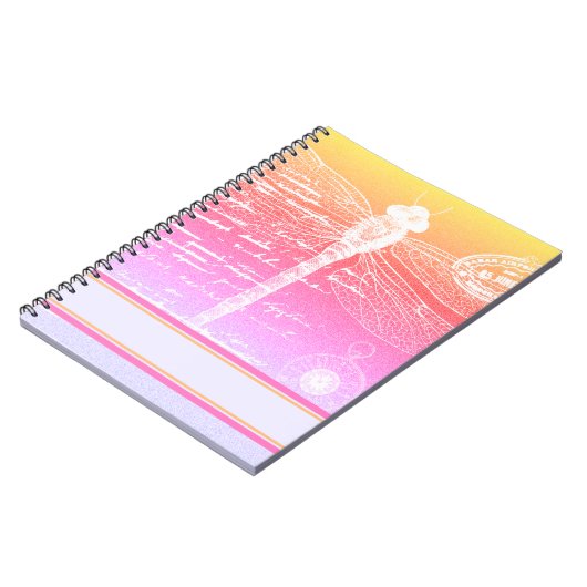Pastelgradiëntlibellen Notitieboek (Linkerzijde)