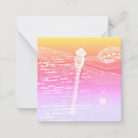 Pastelgradiëntlibellen Notitiekaartje (Voorkant)