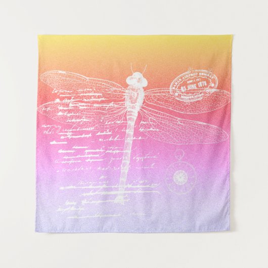 Pastelgradiëntlibellen Wandkleed (Voorkant)