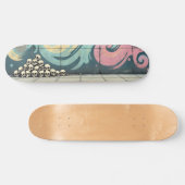 Pastelgraffiti Skull Pile Skateboard Schaats Deck (Horizontaal)