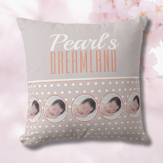 Pastelgrijze Stippen Nursery Cadeau Kussen