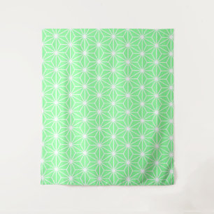 Pastelgroen Art Deco Stijl Driehoeken Patroon Wandkleed