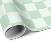 pastelgroen dambord cadeaupapier (Rol Hoek)