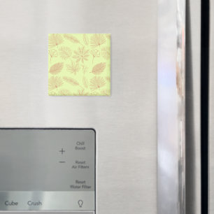 Pastelgroen en beige bladerenpatroon magneet