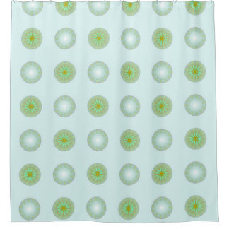 Pastelgroen en grijs geometrisch patroon douchegordijn