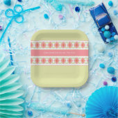 Pastelgroen en roze papieren bordje (Feest)